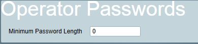 Operator Passwords