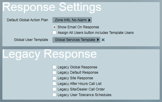 Response Settings