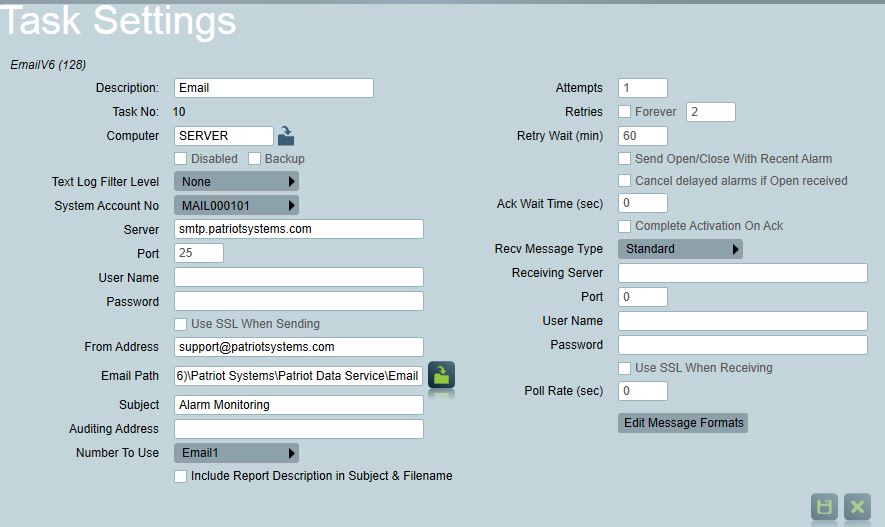 EmailTaskSetting