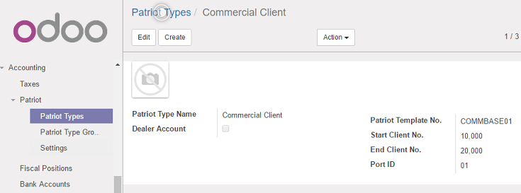 Patriot Types let specify how new clients should be inserted in Patriot from Odoo
