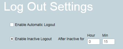 Inactive Logout Settings