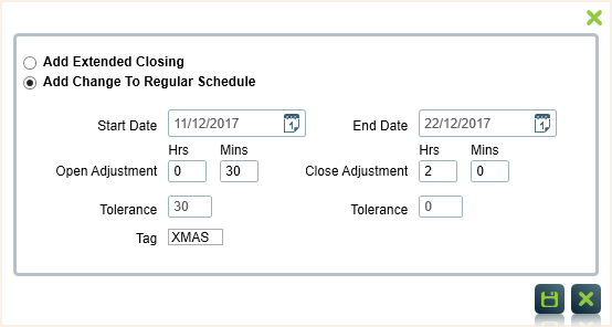 Add Change to Regular Schedule