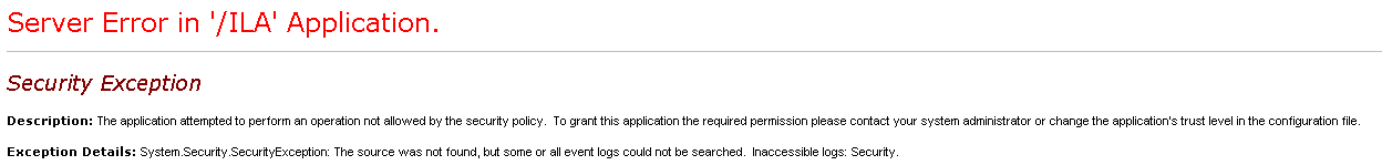 ICA Security Error