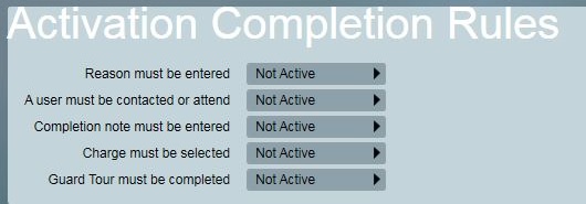 Activation Completion Rules