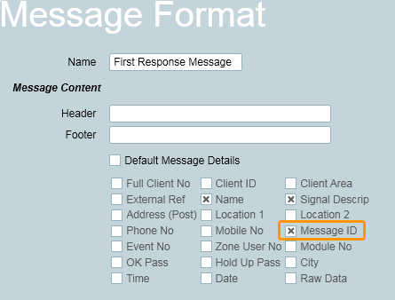 First Response Message Format