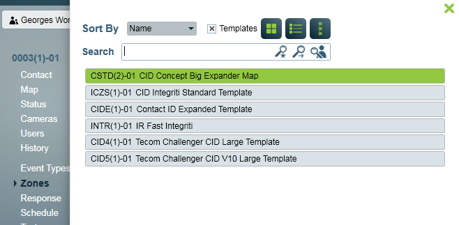 Assigning a zone template